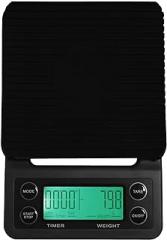 Mini Coffee Scale with Timer, 0.1g-5kg High Precision Kitchen Scale Waterproof Electronic Scale Multiple Measurement Units Small Digital Espresso Coffee Scale for Home Kitchen (No Batteries) (Black)