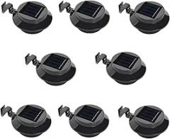 Outdoor Solar Gutter Lights, 8 Pack Led Waterproof Fence and Garden Lights, Abs Cast Aluminum, Multiple Installation Options, Great for Patios