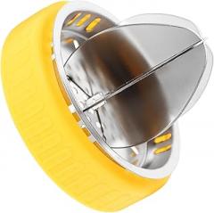 Milisten Manual Citrus Juicer 304 Stainless Steel Hand Press Juicer with Yellow Plastic Ring Lid for Lemon and Orange Juice Extraction, Heavy Duty Manual Juice Press for Home and Commercial