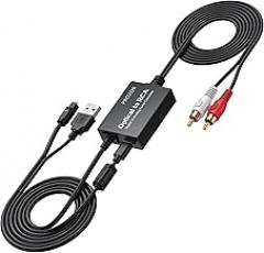 PROZOR 192KHz Digital to Analog Audio Converter 7ft/2.1m Cable Optical to RCA Adapter DAC Digital Audio Converter SPDIF Toslink to RCA for HDTV Amp Blu-Ray DVD PS3 PS4