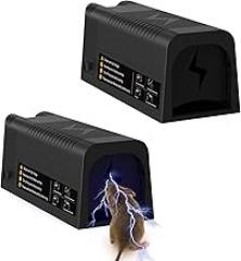 Rat Zapper Electric Mouse Trap 2 Pack Electronic Mice Killer with Powerful Voltage Indoor for Garage Attic Living Room