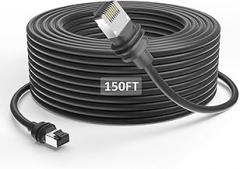 Actuated Starlink Cable Gen 3/Mini 150FT/46M, Standard V3 Cable Extension for Starlink Rectangular Satellite Gen 3, Waterproof Gray