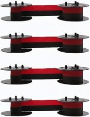 Zunate 4Pack Calculator Ribbon Twin Spool, Red Black Ink for EL-1197PIII EL-2196BL MP21DX FR-2650TM - Universal Replacement for Printing Typewriter, Adding Machine