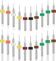 20 Pcs Micro Drill Bit Set, 0.1-1 mm Tungsten Steel Micro Twist Drill PCB Drill Bits for Print Board, Jewellery, Punching, Engraving (10 Sizes, Mixed)