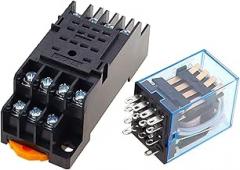 1Pc MY4NJ Electronic Micro Mini Electromagnetic Relay 5A 14PIN with PYF14A Socket Base DC/AC 12V 24V 36V 48V 110V 220V (Color : AC, Size : 110V)