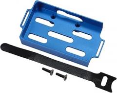 RC Metal Battery Tray Mounting Plate RC Accessory Upgrade Part with Tie for TRX4M 1/18 Car, Blue