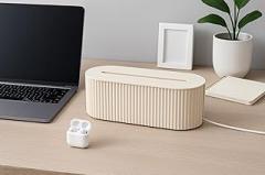 Cable Organizer Box 13 in × 5.2 in × 4.3 in (Beige)