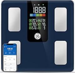 GE Smart Scale for Body Weight, BMI, Fat, Muscle Mass, Digital Bathroom Scales 500lbs Bluetooth 11.8