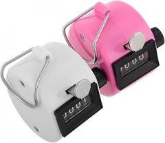 Totority 2pcs Portable Handheld Counter Plastic Clicker for Sports Inventory and Event Tracking Lightweight Electronic Counters White and