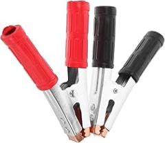 1set Battery Jumper Cable Clamps Heavy Duty Alligator Clips for Car Ergonomic Design for Roadside Emergencies