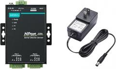 Moxa NPort 5230A with Adapter -2 Port Device Server, US Plug, 10/100M Ethernet, RS-422/485, Terminal Block, 12-48VDC