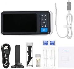 Digital Otoscope Camera Endoscope Ear Picker with 6 LEDs s 2500mAh Reable Visual Ear Stick Borescope 1.0 Pixels 32G TF Card 3.9mmm Ear Scope Camera 4.5-inch LCD Screen Earwax Removal