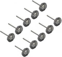Unomor 10 PCS Wire Wheel Brush Set Stainless Steel Rotary Brushes for Polishing Derusting Cleaning for Automotive Machinery Electronics More