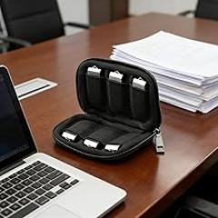 1Pc USB Flash Drive Protective Case, Capacity USB Holder Electronic Accessory Storage Bag, Black Soft Storage Bag, Suitable For Long-term Use (6 grids)