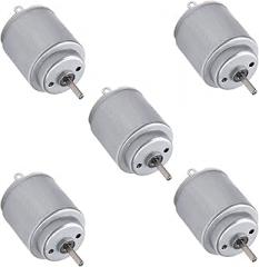 Heyiarbeit Micro DC Motor 1.5V-6V 5000-20000 RPM R140 Strong Magnetic Round Shaft High Speed Motor for RC Boat Electronic Equipment 5Pcs