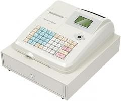 Bepritm 48 Keys Commercial Cash Register, Electronic Cashier Cash Register with Drawer Box&LED Display, Cash Management System for Small Businesses, Retailers, Supermarkets (Grey White)