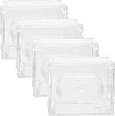 4Pcs Plastic Watch Storage Organizer Box for Travel and Display, Square Watch Display Holder for and Electronics Jewelry Accessories