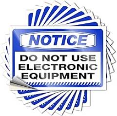 Car Accessories Notice Do Not Use Electronic Equipment Stickers 10 Pcs Funny Signs for Bar Cave Door Sign(6X9CM)
