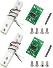 2 Sets Digital Load Cell Weight Sensor with Screws + HX711 AD Module Weighing Sensor for DIY Portable Electronic Kitchen Scale Kit Compatible Arduino (5kg (11lb))