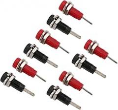 2mm Banana Jack Socket Adapter, Panel Mount Binding Post with Inner Spring Sheet Black and Red, Made of Brass Material, Stable Transmission for Electronic Instruments, Widely