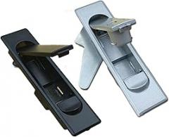 Zinc Alloy Plane Locks Push Button Glass Showcases with Lock Industrial Latch for Electronic Cabinet and Subway 1Pcs(Black-no-Key-Zinc)