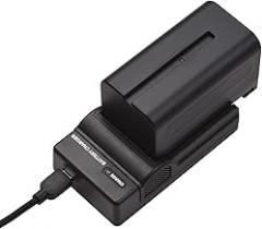 Andoer NP-F750/ NP-F770 Camera Battery and Charger Kit 1PC 7.2 V 5200 mAh Large Rechargeable Battery with USB Cable Replacement for SONY NP-F550 F570 F750 F770 F960 F970