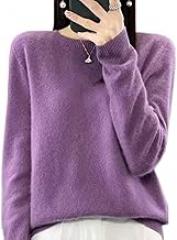 Warm Cashmere Sweaters for Women Long Sleeve Crew Neck Classic Soft Pullover Sweater Loose Casual Fall Winter 2025