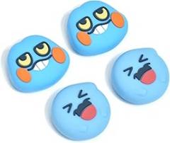DLseego Thumb Grips Caps Design for Switch/Switch lite/Switch OLED Console, Soft Silicone Joycon Analog Controller Protective Anti-Slip Covers 4PCS Button Joy Con Joystick Caps Smile - Blue