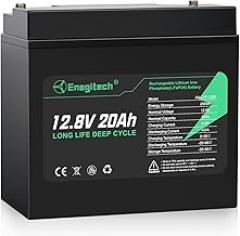 12V 20Ah LiFePO4 Lithium Battery, 2000+ Deep Cycles Rechargeable Battery, Perfect for Solar Power, Outdoor camping, Fish Finders, Lighting, Ham Radio, Small UPS and More, Built-in 20A BMS