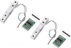 MECCANIXITY 2 Set Digital Load Cell Weight Sensor 1KG + HX711 Module Weighing Sensor 24 Bit Precision A/D Dual-Channel for DIY Portable Electronic Kitchen Scale Kit