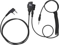 Tigrett Outdoors SMC Push-to-Talk Cable w/ 3.5mm Audio Cable Adapter for Kenwood K1 Radios Including Baofeng UV5R - PTT for Electronic Earmuffs - Hands-Free Radio Listening (with Clip)