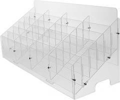 Acrylic Multi-Compartment Phone Storage Box Organizer for Office Desk Business Card Holder Lid Versatile Desktop Organizer for Phones and Accessories