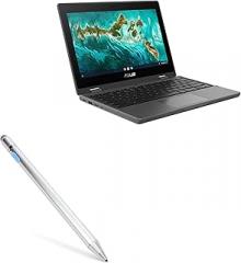 BoxWave Stylus Pen Compatible with ASUS Chromebook Flip CR1 (CR1100) - AccuPoint Active Stylus, Electronic Stylus with Ultra Fine Tip - Metallic Silver