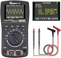 MT8208 Intelligent Graphical Digital Oscilloscope Multimeter 2 in 1 With 2.4 Inches Color Screen 1MHz Bandwidth 2.5Msps Sampling Rate for DIY and Electronic Test Upgraded from MT8206