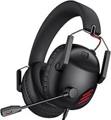 KAPEYDESI CM7007 Gaming Headset for Xbox Series X|S, Xbox, PS5, PS4, PC, Switch, Gaming Headphones with Noise Canceling Microphone, Folding Design, 50MM Dynamic Drivers, 3.5MM Audio Jack, Black Red