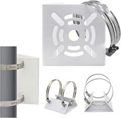 Universal Vertical Pole Camera Mount Adapter with 2 Loops, Wall Mounting Loop Bracket for CCTV Security Camera PTZ Dome