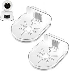OOTSR 2 Pack Acrylic Wall Mount Bracket for Security Camera, Universal Adhesive Wall Shelves for Baby Monitors Speakers, No Drilling Mounting Tray Indoor, Clear