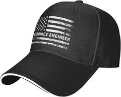 QIZYOQA Electronics Engineer American Flag Baseball Cap for Men Women Adjustable Funny Dad Hat