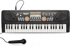 Raimy Piano Keyboard for Kids 49 Keys Portable Keyboard Piano Early Learning Educational Electronic Musical Instrument Toys Gifts for 3 4 5 6 7 8 9 Year Old Boys and Girls (Black)