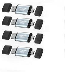 Gigastone Duo Go USB-A+C 512GB (4-Pack) Dual External Portable SSD 500MB/s Glossy Surface, Supports Apple 4K 60fps ProRes HDR Video Recording USB3.2 Gen 2 for iPhone 16 PS5 Mac iPad Laptop Android