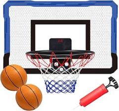 Over Door Basketball Hoop Indoor,Basketball Hoop Sport Set with Electronic Scoreboard, Double Spring Style Automatic Rebound, Includes 2 Balls and Pump, Ages 3+, Easy Assembly