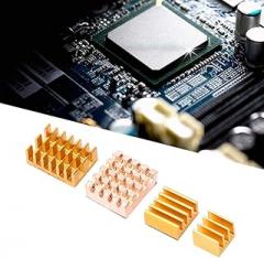 Acouto 8pcs Copper Aluminum Heat Sink CPU Cooler with Adhesive for 4B, Easy Installation, Universal Fit for Electronics Components