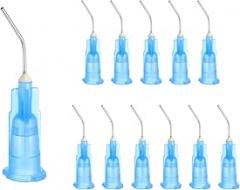 uxcell 12 Pcs Pre Bent Dispensing Needle Tips, 23 Gauge Stainless Steel 45 Degrees Bent Dispensing Tips 0.5