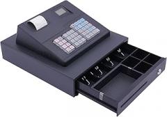 Integrated Structure Electronic Cash Register, Commercial and Fast Thermal Dept Cash Register, with Anti-Slip Foot Pad, for Small Businesses, Retailer and Supermarket Black