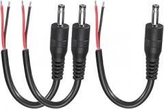 MECCANIXITY 3pcs DC Power Pigtails Cable, 3.5mm x 1.35mm Male Barrel Plug Connector to Bare Wire Open End 10cm for PC Laptop Toys Cellphone Electronic Devices