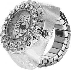 NOLITOY Electronic Ring Watch Decorative Diamond Ring for Women Stylish Jewelry Watch