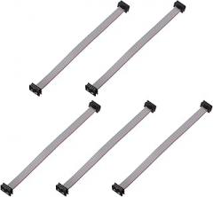 MECCANIXITY 5 Pcs IDC Connector Flat Ribbon Cable, 8 Pins 2mm Pitch 15cm Length FC to FC Dual Female Connector Flat Ribbon Cable Wire for Industrial Electronics, Gray