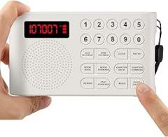 KJV Audio Bible Player for Seniors – King James Version Electronic Talking Bible for Visually Impaired/Blind, 26H Playtime, Big One-Touch Buttons, Portable Bible on Audio for Elderly (White)