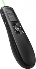 Amazon Basics Wireless Presenter, Green Laser with Timer, 2.4GHz, Lithium Battery Operated