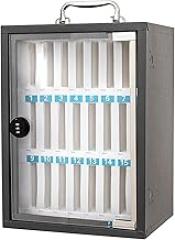 Metal Wall Phone Locker Cabinet - 12-60 Slot Secure Storage for Classroom & Office - Combination Lock Mobile Device for Cell Phones & Electronics (24)